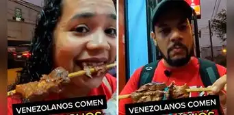 Familia venezolana prueba anticuchos y se vuelve viral: "Lo máximo mi Perú"