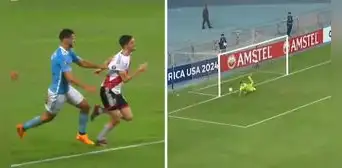 Pitaron polémico penal para River, pero Solís atajó el disparo de Miguel Borja Pitaron polémico penal para River, pero Solís atajó el disparo de Miguel Borja