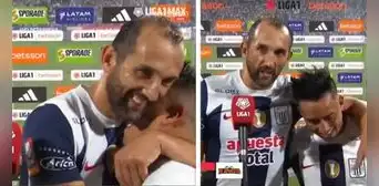 Cueva interrumpe entrevista a Hernán Barcos y se dan un emotivo abrazo: "Es un crack" Cueva interrumpe entrevista a Hernán Barcos y se dan un emotivo abrazo: "Es un crack"