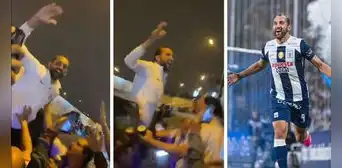 Hernán Barcos se colgó por la ventana de su carro para celebrar con los hinchas de Alianza Lima Hernán Barcos se colgó por la ventana de su carro para celebrar con los hinchas de Alianza Lima