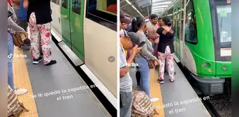Mujer pierde una zapatilla al bajar de tren y vagón cierra sus puertas sin que pueda recuperarla Mujer pierde una zapatilla al bajar de tren y vagón cierra sus puertas sin que pueda recuperarla