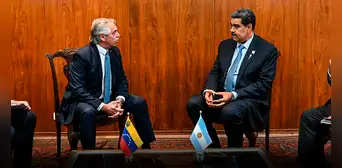 Alberto Fernández se reúne con Nicolás Maduro y exige el fin de sanciones contra Venezuela Alberto Fernández se reúne con Nicolás Maduro y exige el fin de sanciones contra Venezuela