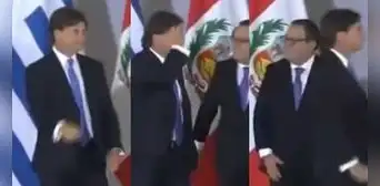 Alberto Otárola es ignorado por presidente de Uruguay al intentar saludarlo Alberto Otárola es ignorado por presidente de Uruguay al intentar saludarlo