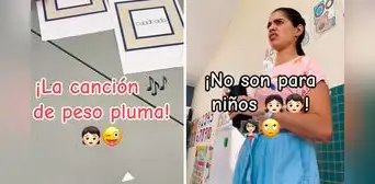 Niños de kinder exigen a su maestra que ponga Peso Pluma, y esta se niega por "no ser correcto"