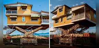 La genial casa 'voladora' que un jubilado construyó sin ayuda y por 7 años solo para ver el mar