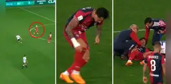 Gianluca Lapadula asustó al Cagliari: el pelotazo en la cara que lo dejó tumbado en la cancha
