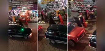 ¡Hasta los superhéroes se apoyan! Captan a Batman y Superman vendiendo pasteles a choferes ¡Hasta los superhéroes se apoyan! Captan a Batman y Superman vendiendo pasteles a choferes