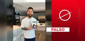 Es falsa esta imagen de Lionel Messi sosteniendo un libro de Javier Milei