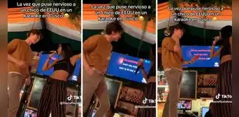 Peruana pone nervioso a norteamericano en karaoke del Cusco por insólita razón Peruana pone nervioso a norteamericano en karaoke del Cusco por insólita razón