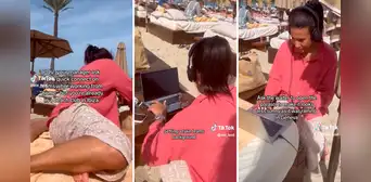 Su jefe le pidió hacer reunión por videollamada durante teletrabajo, pero ella estaba en Ibiza Su jefe le pidió hacer reunión por videollamada durante teletrabajo, pero ella estaba en Ibiza