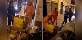 Recicladora formal se enfrenta a basureros que querían llevarse sus cartones Recicladora formal se enfrenta a basureros que querían llevarse sus cartones