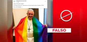 ¿El papa Francisco fue visto con bandera LGTBIQ+?: imagen no es real, fue creada con IA