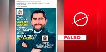 Es falso que funcionario del JNE sea familiar de Martín Vizcarra Es falso que funcionario del JNE sea familiar de Martín Vizcarra