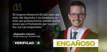 Congresista Alejandro Cavero hizo comparación engañosa sobre costo del Congreso en 1990 y 2023 Congresista Alejandro Cavero hizo comparación engañosa sobre costo del Congreso en 1990 y 2023