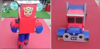 “Fiebre de 'Transformers'”: niño se disfraza de Optimus Prime usando cartones y material reciclable “Fiebre de 'Transformers'”: niño se disfraza de Optimus Prime usando cartones y material reciclable