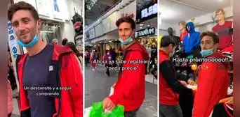 Italiano se divierte con juego de monedas y regatea en Gamarra: "Aprende rápido" Italiano se divierte con juego de monedas y regatea en Gamarra: "Aprende rápido"