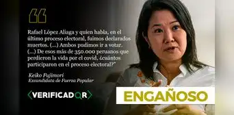 Keiko Fujimori revivió el bulo del fraude electoral con ejemplo engañoso sobre 'muertos' que votan Keiko Fujimori revivió el bulo del fraude electoral con ejemplo engañoso sobre 'muertos' que votan