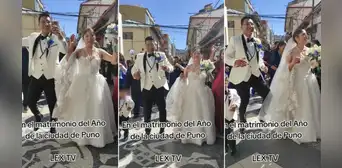 Recién casados bailan diablada en calles de Puno con banda e invitados: “Al mismo estilo de la Candelaria” Recién casados bailan diablada en calles de Puno con banda e invitados: “Al mismo estilo de la Candelaria”