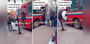Hombre sube lavadora a bus y lo vacilan en redes: "Imagínate vivir en Suiza y perderte esto"