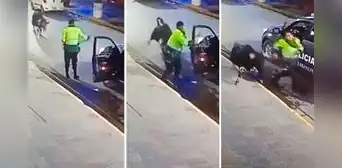 Policía intentó capturar a toro suelto en calle de Abancay y casi fue embestido: “No hay respeto” Policía intentó capturar a toro suelto en calle de Abancay y casi fue embestido: “No hay respeto”