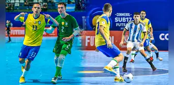 ¡PARTIDAZO! Argentina igualó 1-1 con Brasil y perdió la chance de tomar el liderato en el Sudamericano de Futsal