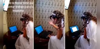 Novia presenta su trabajo de maestría minutos antes de su boda y se vuelve viral: “Supereficiente” Novia presenta su trabajo de maestría minutos antes de su boda y se vuelve viral: “Supereficiente”