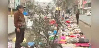 Vendedores ambulantes de SJL cuelgan productos en árboles: "No hay dónde trabajar" Vendedores ambulantes de SJL cuelgan productos en árboles: "No hay dónde trabajar"