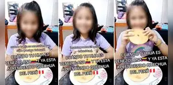 Niña venezolana sorprende a peruanos al hablar quechua en TikTok: “Mis respetos"