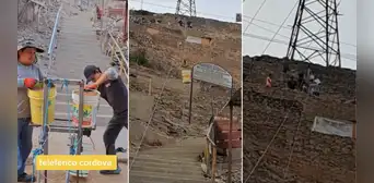 Peruanos transportan material de construcción con teleférico en Villa María del Triunfo: “Nada los detiene” Peruanos transportan material de construcción con teleférico en Villa María del Triunfo: “Nada los detiene”