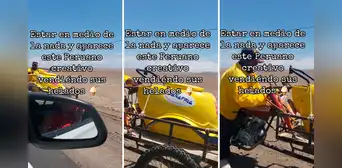 Heladero de D’Onofrio se ‘recursea’ por el desierto y encuentra clienta: ¿Tienes bombón?