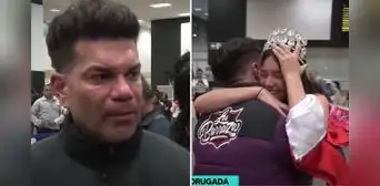 'Tomate' Barraza lloró al reencontrarse con su hija Gaela tras ganar el Miss Teen Model World para Perú