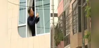 Los Olivos: mujer cansada de maraña de cables en su ventana los corta y deja sin servicios al vecindario Los Olivos: mujer cansada de maraña de cables en su ventana los corta y deja sin servicios al vecindario