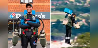 Delivery en los aires: Domino’s realizó su primera entrega de pizzas a sus clientes usando jetpacks Delivery en los aires: Domino’s realizó su primera entrega de pizzas a sus clientes usando jetpacks