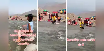 Como Moisés, heladero de D’Onofrio cruza el río con su 'báculo' de madera y se vuelve viral