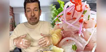 Sebastián Ligarde, recordado galán de novelas mexicanas, prepara ceviche con chifles piuranos