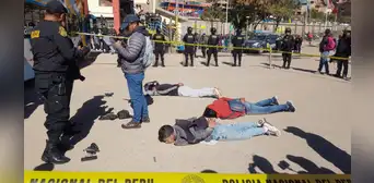 Capturan 3 presuntos delincuentes armados antes de abordar un bus en el terminal terrestre de Cusco