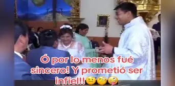 Novio promete ser infiel en plena boda y usuarios reaccionan: “Los nervios lo volvieron sincero” Novio promete ser infiel en plena boda y usuarios reaccionan: “Los nervios lo volvieron sincero”