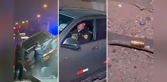 PNP frustró el robo de camioneta tras una balacera con delincuentes, quienes lograron huir PNP frustró el robo de camioneta tras una balacera con delincuentes, quienes lograron huir