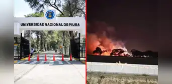 Incendio de gran proporción en la UNP causa alarma en Piura Incendio de gran proporción en la UNP causa alarma en Piura