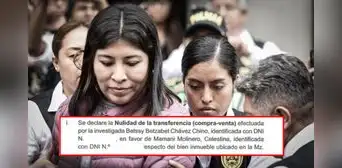 Betssy Chávez: Piden anular venta de su departamento para asegurar reparación civil Betssy Chávez: Piden anular venta de su departamento para asegurar reparación civil