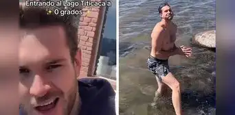 "¡Alalauu!": Eduardo Romay, capitán de la selección de vóley, se baña en el lago Titicaca a 0 °C "¡Alalauu!": Eduardo Romay, capitán de la selección de vóley, se baña en el lago Titicaca a 0 °C