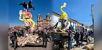 Cusco: “La Descarada”, escultura creada en rechazo a Dina Boluarte, fue desmontada y quemada Cusco: “La Descarada”, escultura creada en rechazo a Dina Boluarte, fue desmontada y quemada