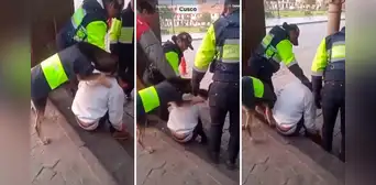 Perro de Serenazgo intenta despertar a hombre dormido en calle del Cusco: “Firualis resguardando la ciudad”