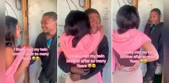 Gemelos separados al nacer se conocen después de años y se emocionan hasta las lágrimas: "Hermoso"