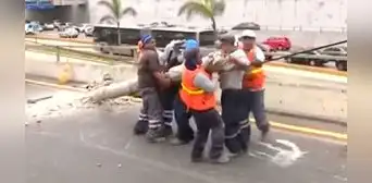 Miraflores: retiran poste caído en vía expresa Luis Bedoya Reyes luego de tres días Miraflores: retiran poste caído en vía expresa Luis Bedoya Reyes luego de tres días