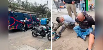 SJL: policías capturan a 4 delincuentes que iban a asaltar camión de Hermes SJL: policías capturan a 4 delincuentes que iban a asaltar camión de Hermes