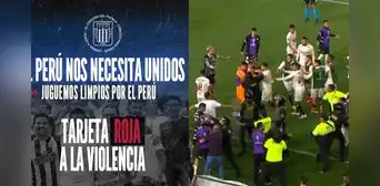 Alianza Lima y su polémico mensaje en medio del U vs. Corinthians: "Tarjeta roja a la violencia" Alianza Lima y su polémico mensaje en medio del U vs. Corinthians: "Tarjeta roja a la violencia"