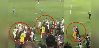La fuerte agresión de Calcaterra al arquero suplente de Corinthians por atrás que no se vio en TV