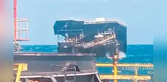Piura: así fue el desplome de la plataforma petrolera OO del lote Z-2B en Talara Piura: así fue el desplome de la plataforma petrolera OO del lote Z-2B en Talara