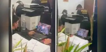 'Gran Marcha Nacional': policía es captado jugando Dota en comisaría San Andrés